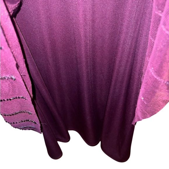 Adrianna Papell Beaded Burgundy Short-Sleeve Gown – Size 10 Petite - Picture 4 of 6